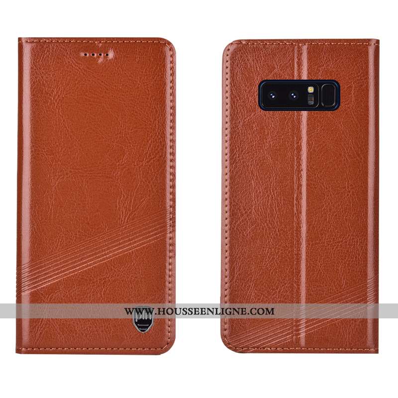 Housse Samsung Galaxy Note 8 Cuir Véritable Protection Tout Compris Rouge Incassable Coque Étui