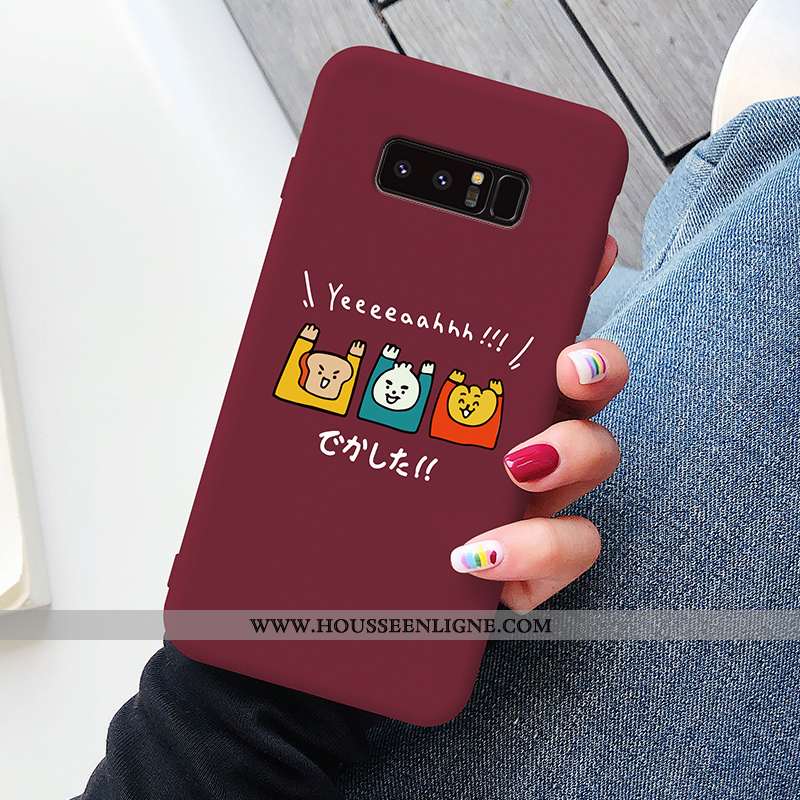 Housse Samsung Galaxy Note 8 Dessin Animé Charmant Étui Net Rouge Personnalité Protection Légère Ble