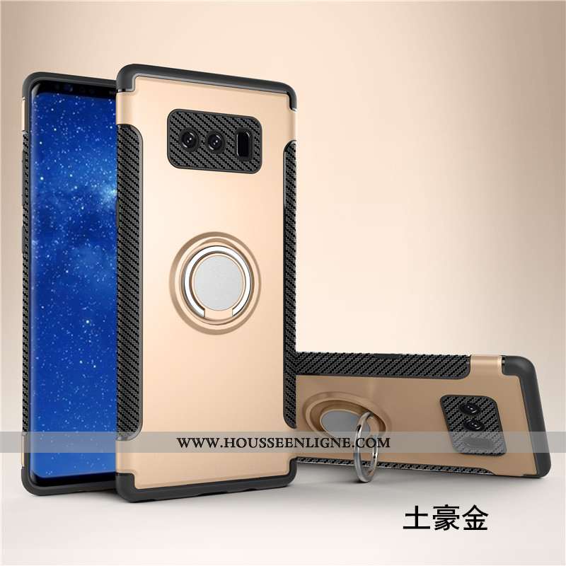 Housse Samsung Galaxy Note 8 Protection Anneau Bleu Marin Magnétisme Étui Téléphone Portable Coque B