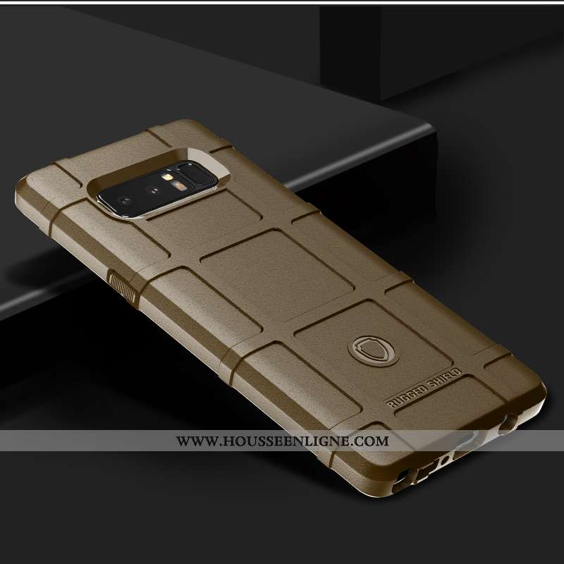 Housse Samsung Galaxy Note 8 Protection Délavé En Daim Kaki Étoile Ballon Étui Silicone Khaki