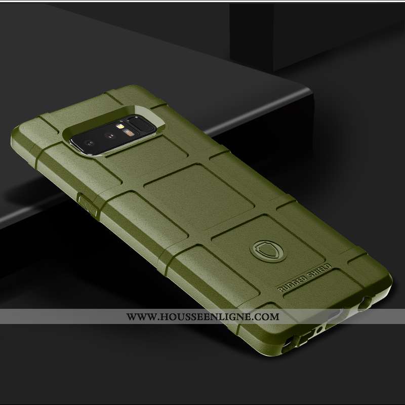 Housse Samsung Galaxy Note 8 Protection Délavé En Daim Kaki Étoile Ballon Étui Silicone Khaki