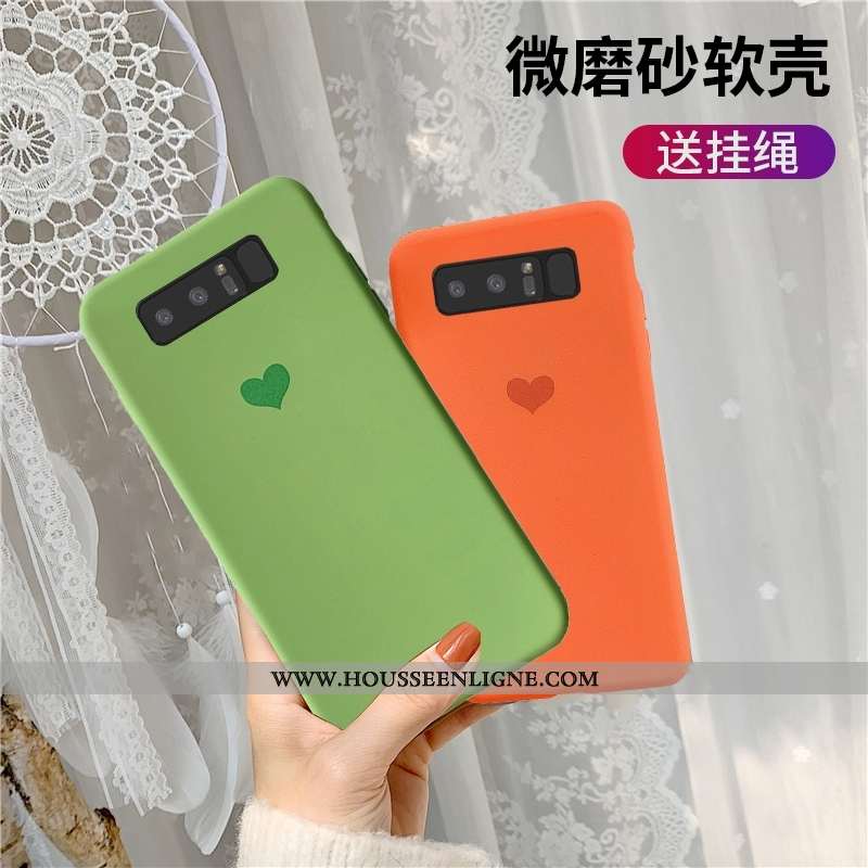 Housse Samsung Galaxy Note 8 Protection Délavé En Daim Mode Ornements Suspendus Étoile Étui Vert Ver