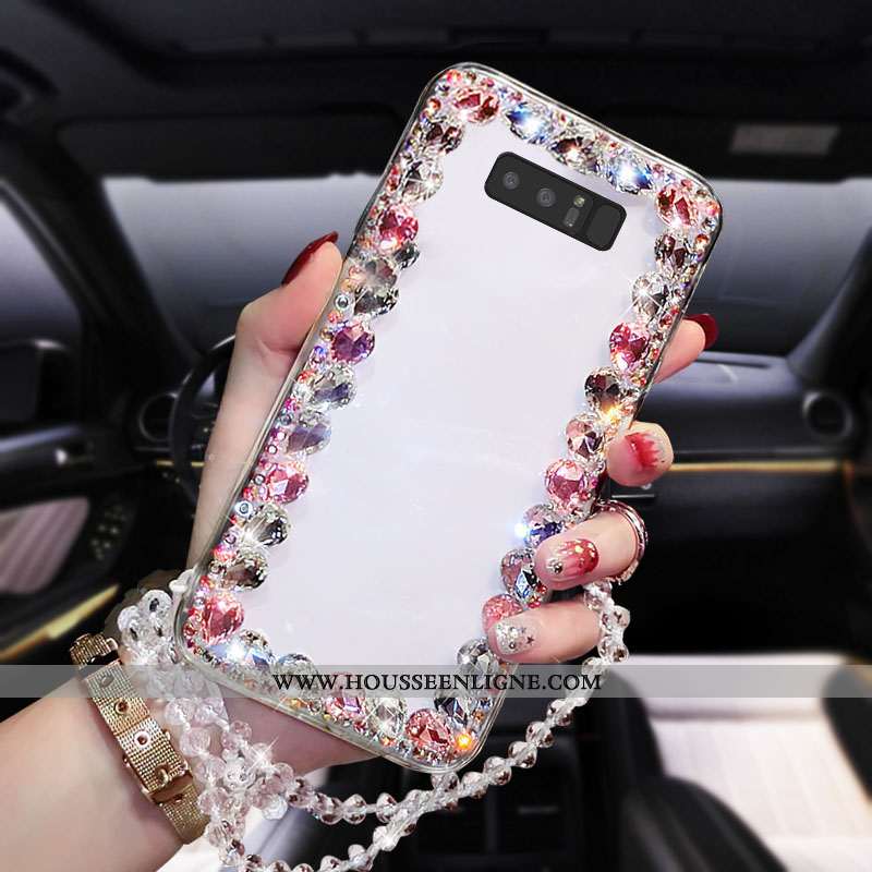 Housse Samsung Galaxy Note 8 Tendance Transparent Incassable Étoile Difficile Strass Nouveau Rose