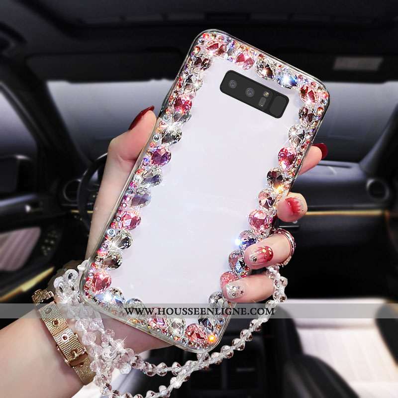 Housse Samsung Galaxy Note 8 Tendance Transparent Incassable Étoile Difficile Strass Nouveau Rose