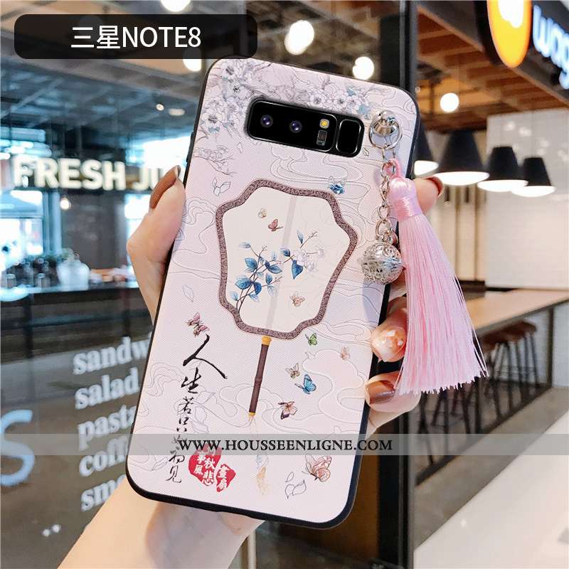 Housse Samsung Galaxy Note 8 Vintage Ultra Tendance Téléphone Portable Tout Compris Coque Rose