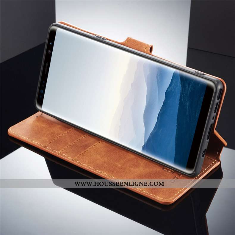 Housse Samsung Galaxy Note 9 Cuir Fluide Doux Téléphone Portable Étoile Gris Étui Coque