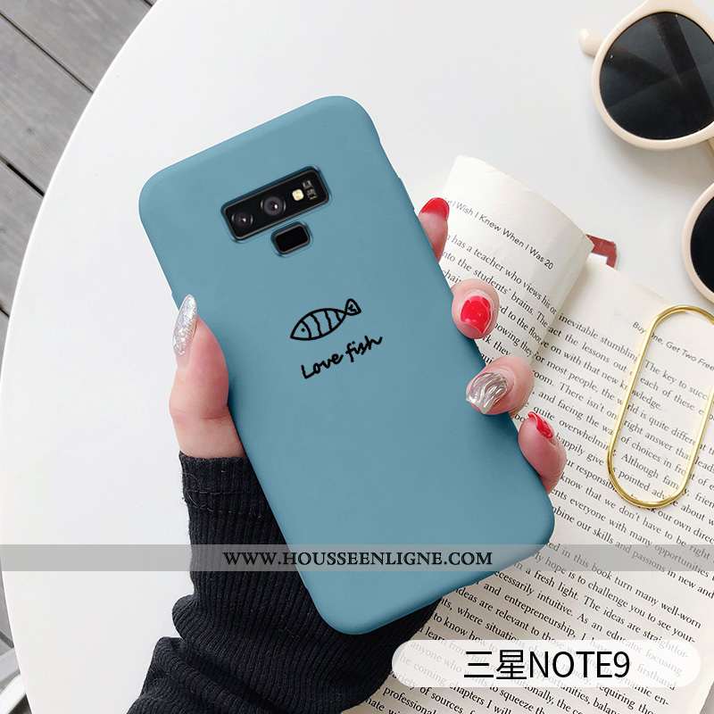 Housse Samsung Galaxy Note 9 Fluide Doux Silicone Coque Net Rouge Dessin Animé Mode Bleu Marin Bleu 