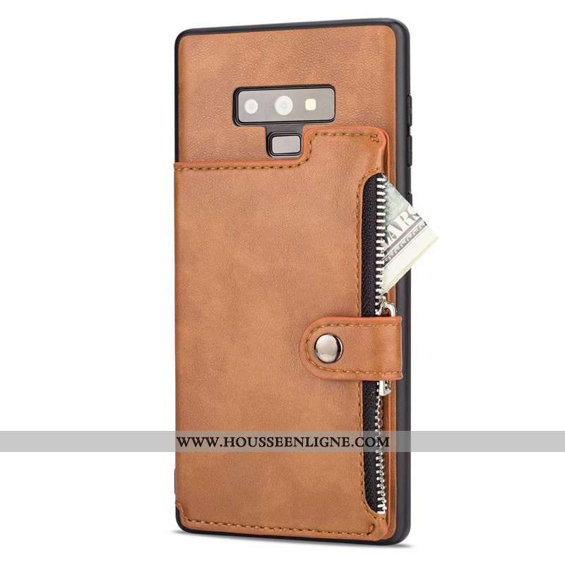 Housse Samsung Galaxy Note 9 Personnalité Créatif Coque Étoile Étui Incassable Carte Marron