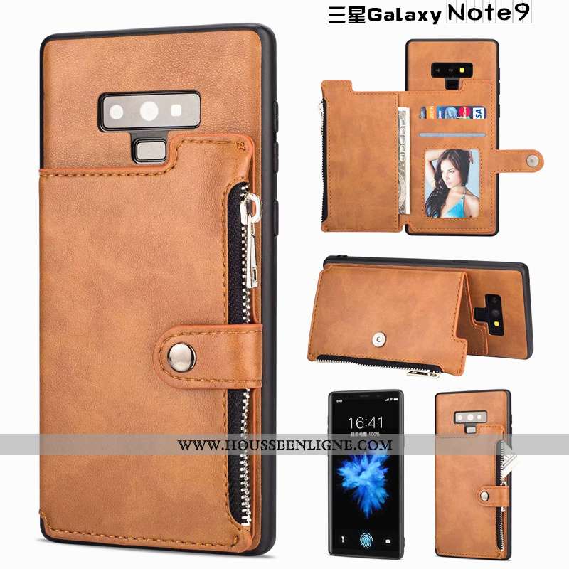 Housse Samsung Galaxy Note 9 Personnalité Créatif Coque Étoile Étui Incassable Carte Marron