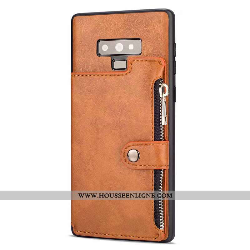 Housse Samsung Galaxy Note 9 Personnalité Créatif Coque Étoile Étui Incassable Carte Marron