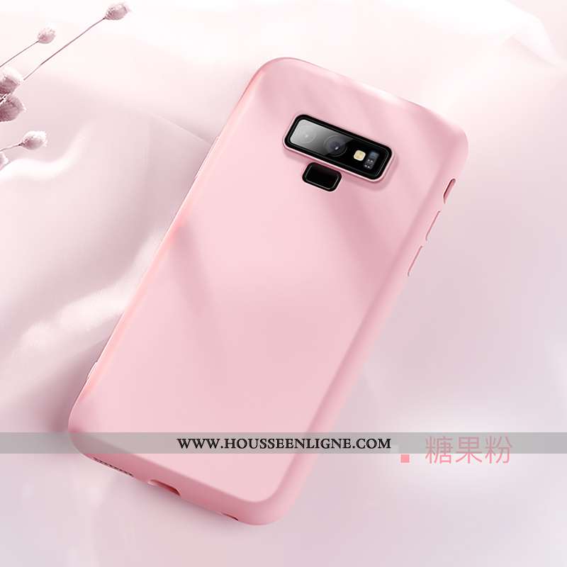 Housse Samsung Galaxy Note 9 Tendance Légère Téléphone Portable Étui Couleur Unie Ultra Bleu
