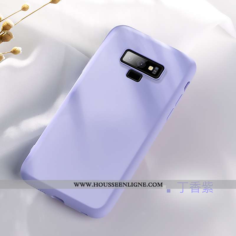 Housse Samsung Galaxy Note 9 Tendance Légère Téléphone Portable Étui Couleur Unie Ultra Bleu