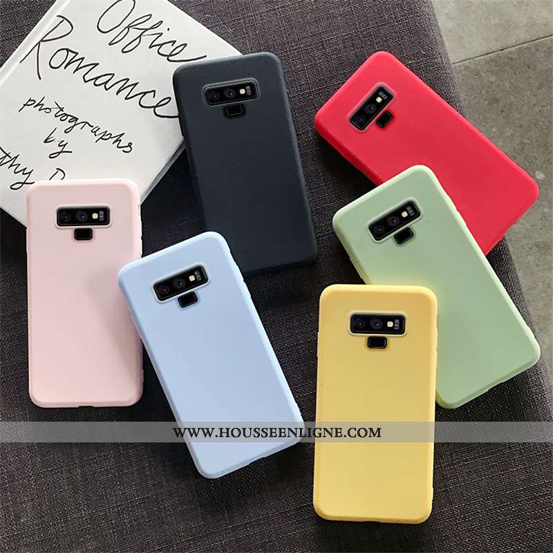 Housse Samsung Galaxy Note 9 Tendance Légère Téléphone Portable Étui Couleur Unie Ultra Bleu