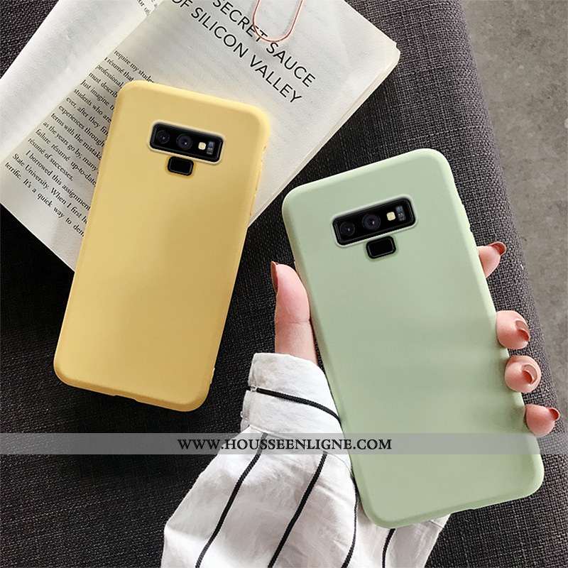 Housse Samsung Galaxy Note 9 Tendance Légère Téléphone Portable Étui Couleur Unie Ultra Bleu