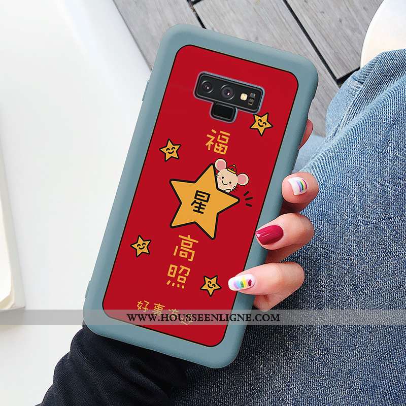 Housse Samsung Galaxy Note 9 Ultra Légère Tout Compris Silicone Coque Dessin Animé Richesse Rouge