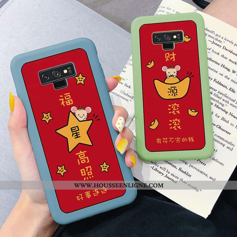 Housse Samsung Galaxy Note 9 Ultra Légère Tout Compris Silicone Coque Dessin Animé Richesse Rouge