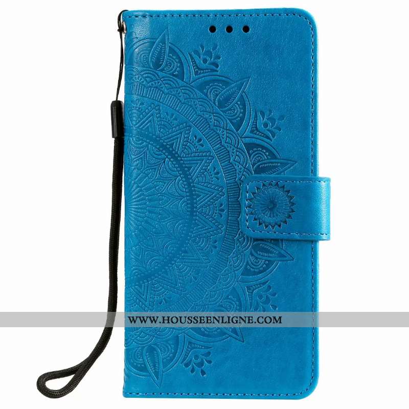 Housse Samsung Galaxy Note20 Cuir Carte Étui Étoile Clamshell Bleu Téléphone Portable