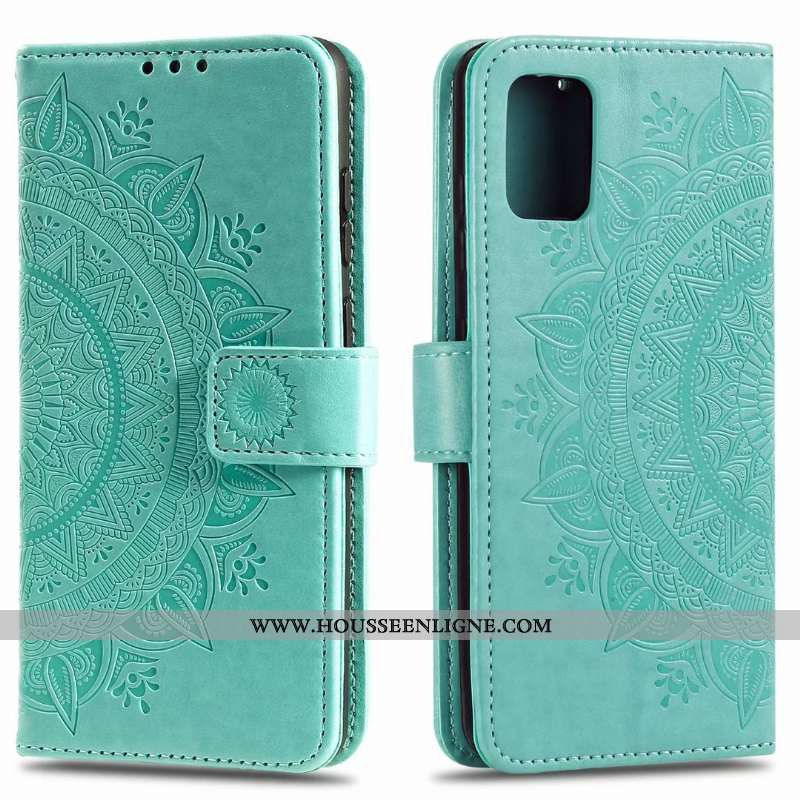 Housse Samsung Galaxy Note20 Cuir Carte Étui Étoile Clamshell Bleu Téléphone Portable