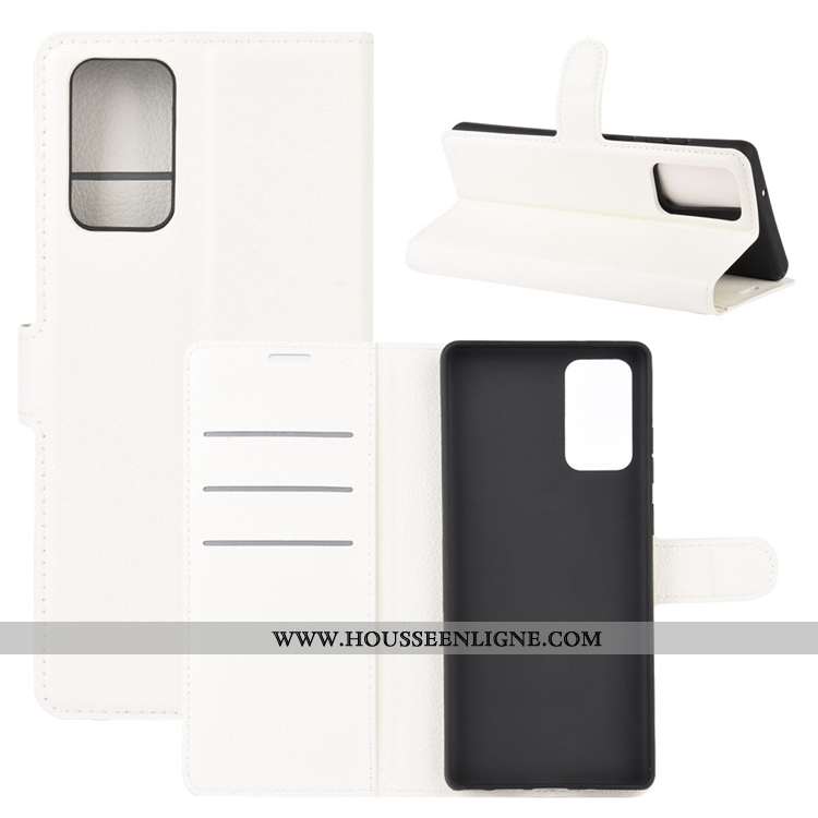 Housse Samsung Galaxy Note20 Cuir Délavé En Daim Étui Téléphone Portable Carte Antidérapant Clamshel