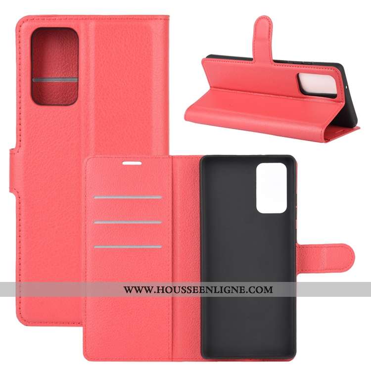 Housse Samsung Galaxy Note20 Cuir Délavé En Daim Étui Téléphone Portable Carte Antidérapant Clamshel