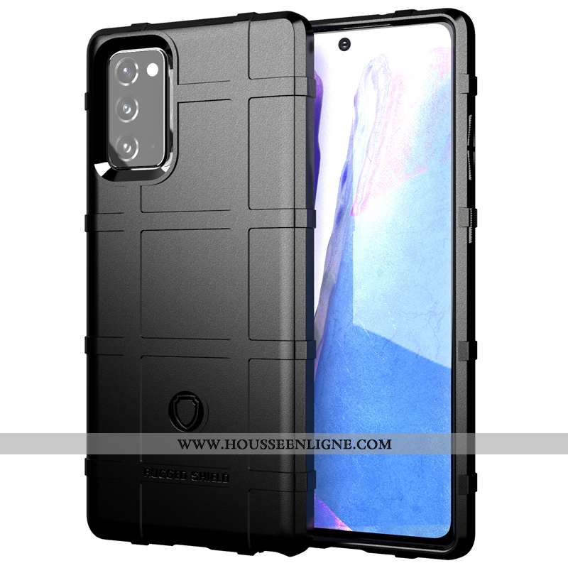 Housse Samsung Galaxy Note20 Fluide Doux Silicone Trois Défenses Vert Délavé En Daim Étoile Téléphon