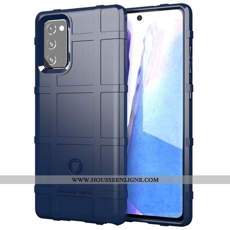 Housse Samsung Galaxy Note20 Fluide Doux Silicone Trois Défenses Vert Délavé En Daim Étoile Téléphon