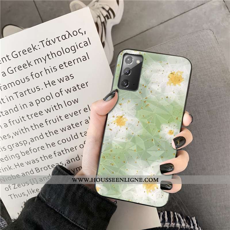 Housse Samsung Galaxy Note20 Losange Téléphone Portable Coque Or Incassable Étoile Fleurs Rose