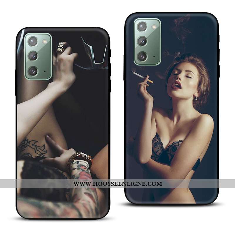 Housse Samsung Galaxy Note20 Silicone Protection Europe Noir Modèle Fleurie Nouveau Téléphone Portab