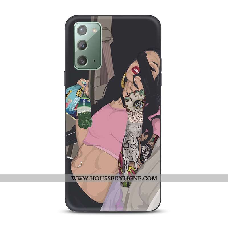 Housse Samsung Galaxy Note20 Silicone Protection Europe Noir Modèle Fleurie Nouveau Téléphone Portab