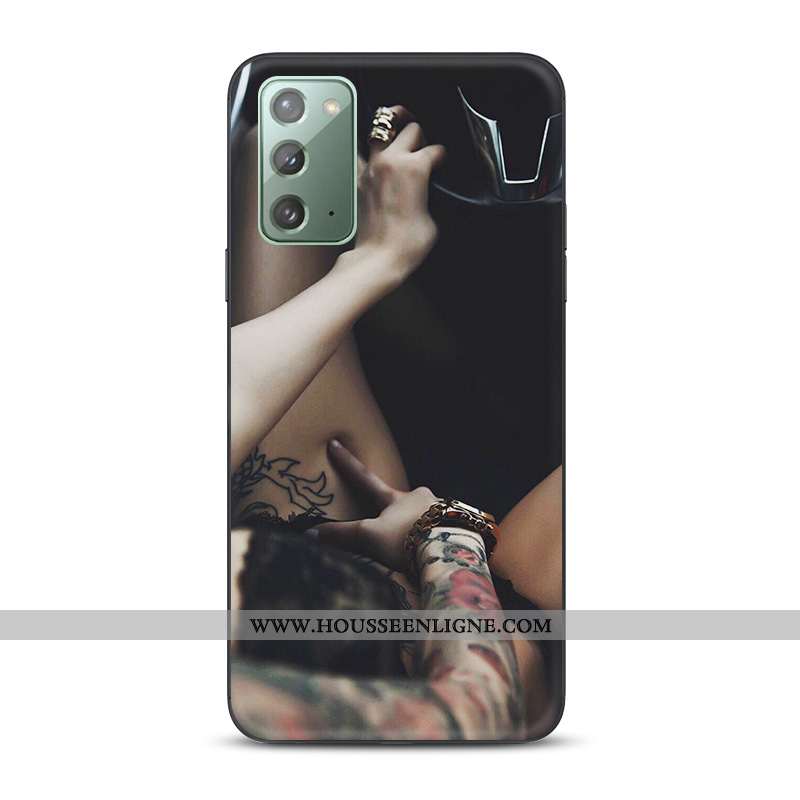 Housse Samsung Galaxy Note20 Silicone Protection Europe Noir Modèle Fleurie Nouveau Téléphone Portab