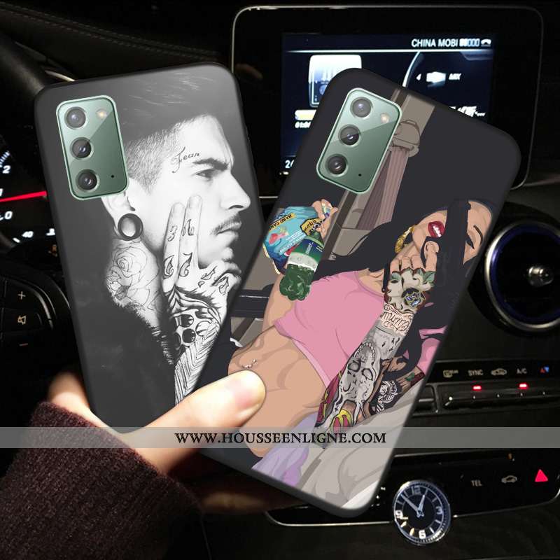 Housse Samsung Galaxy Note20 Silicone Protection Europe Noir Modèle Fleurie Nouveau Téléphone Portab