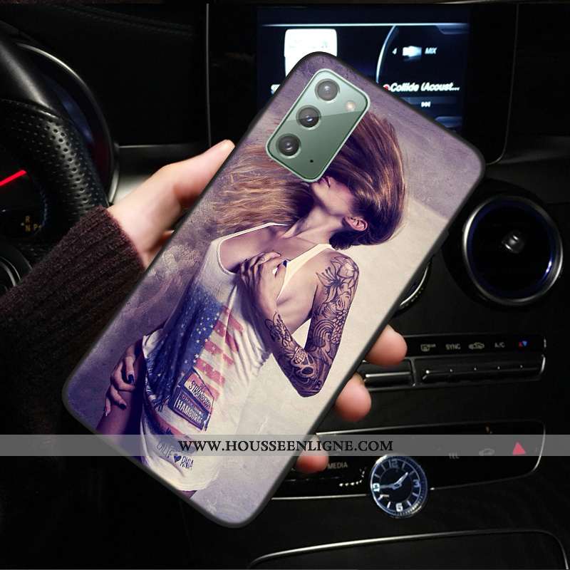 Housse Samsung Galaxy Note20 Silicone Protection Europe Noir Modèle Fleurie Nouveau Téléphone Portab