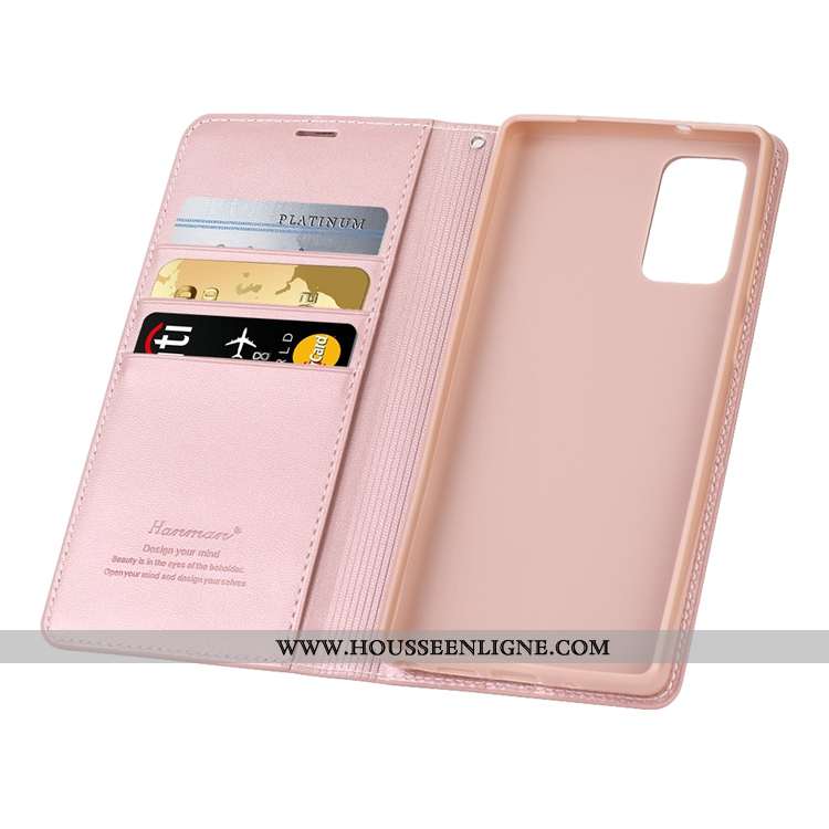 Housse Samsung Galaxy Note20 Ultra Cuir Véritable Portefeuille Téléphone Portable Coque Étui Rose Cl