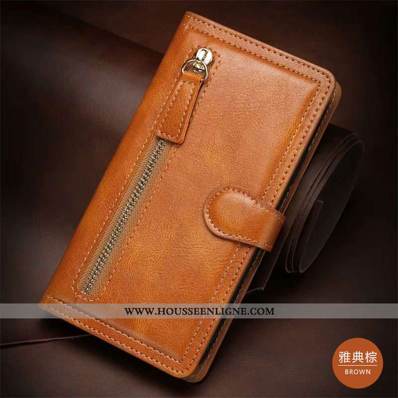 Housse Samsung Galaxy Note20 Ultra Cuir Véritable Étoile Téléphone Portable Coque Étui Marron