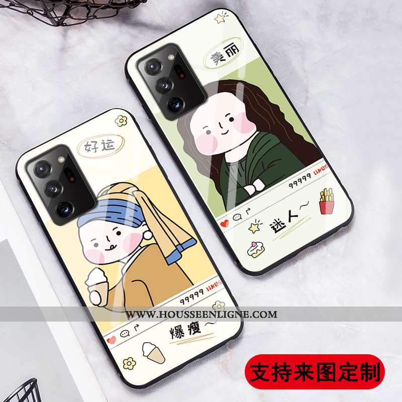 Housse Samsung Galaxy Note20 Ultra Délavé En Daim Protection Étui Incassable Étoile Jaune Coque