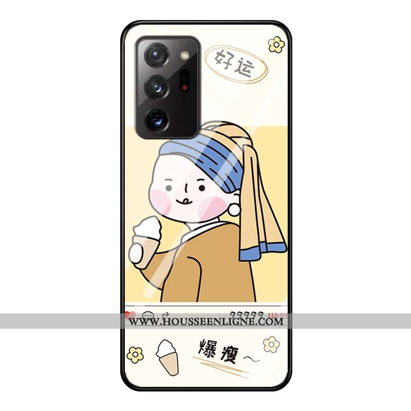 Housse Samsung Galaxy Note20 Ultra Délavé En Daim Protection Étui Incassable Étoile Jaune Coque
