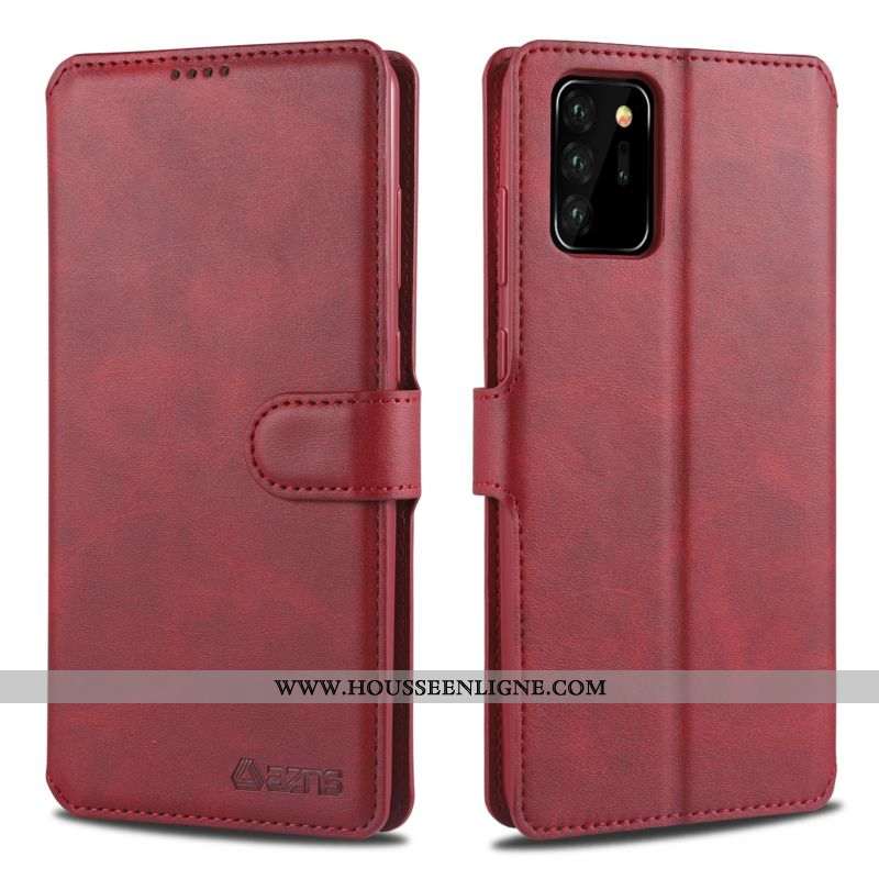 Housse Samsung Galaxy Note20 Ultra Fluide Doux Protection Coque Étui Boucle Magnétique Carte Portefe