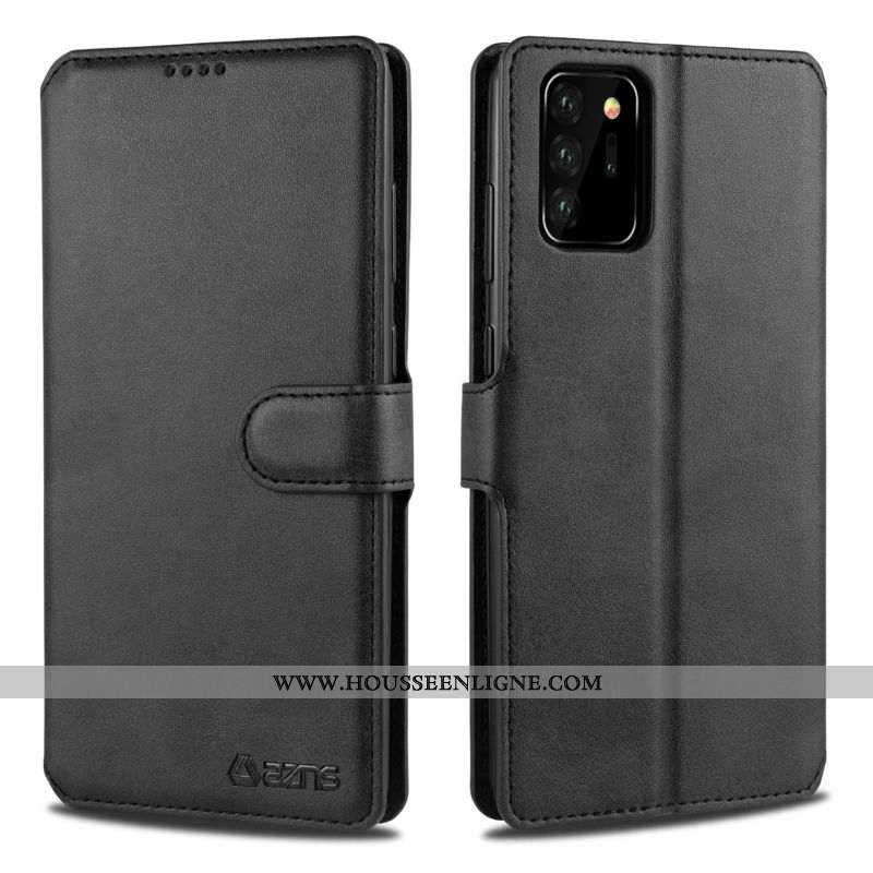 Housse Samsung Galaxy Note20 Ultra Fluide Doux Protection Coque Étui Boucle Magnétique Carte Portefe