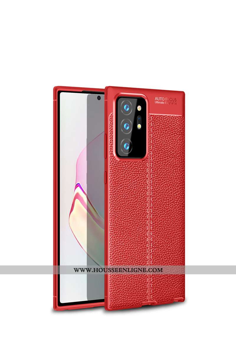 Housse Samsung Galaxy Note20 Ultra Personnalité Cuir Téléphone Portable Modèle Fleurie Étoile Rouge 