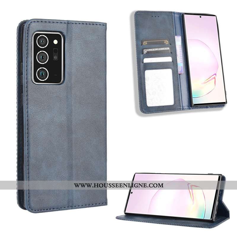 Housse Samsung Galaxy Note20 Ultra Portefeuille Cuir Coque Téléphone Portable Étui Rouge