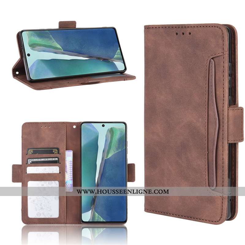 Housse Samsung Galaxy Note20 Ultra Protection Cuir Carte Étoile Coque Téléphone Portable Marron