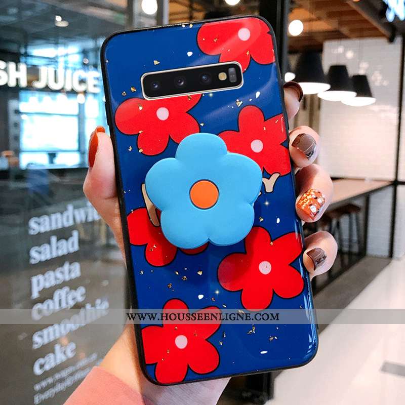 Housse Samsung Galaxy S10+ Créatif Charmant Étoile Fluide Doux Personnalité Étui Tout Compris Rose