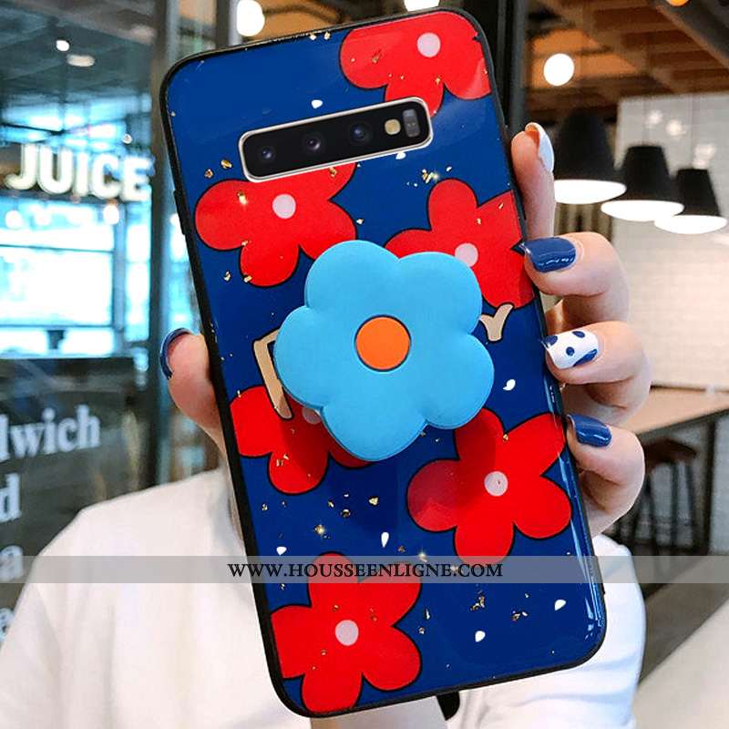 Housse Samsung Galaxy S10+ Créatif Charmant Étoile Fluide Doux Personnalité Étui Tout Compris Rose