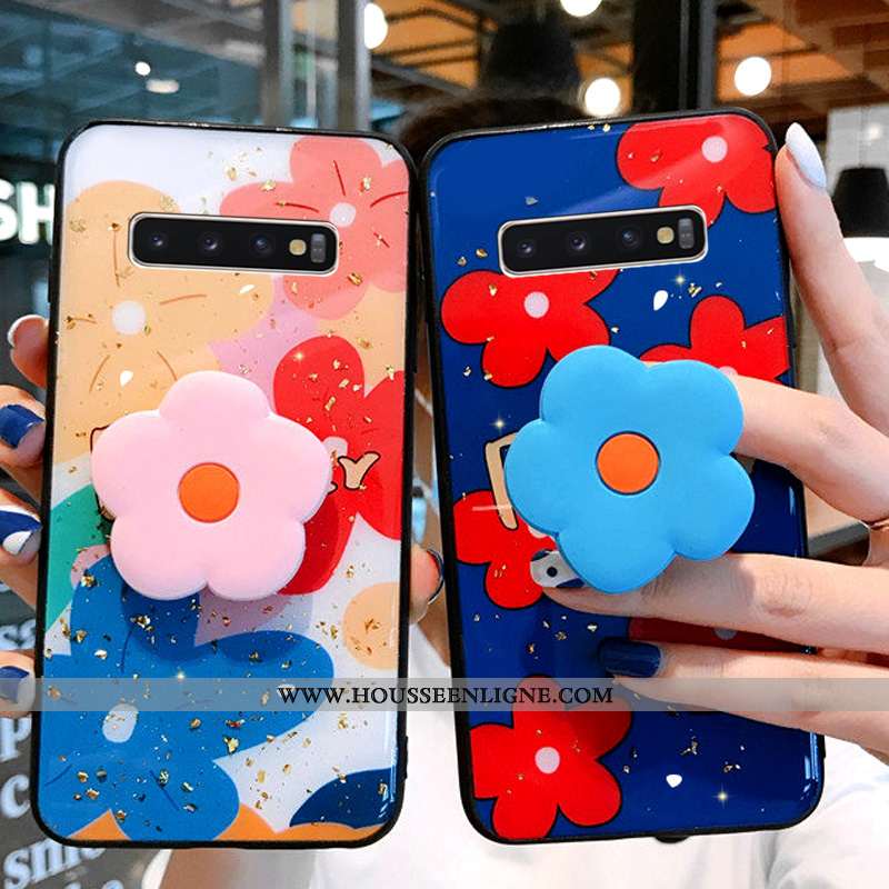 Housse Samsung Galaxy S10+ Créatif Charmant Étoile Fluide Doux Personnalité Étui Tout Compris Rose