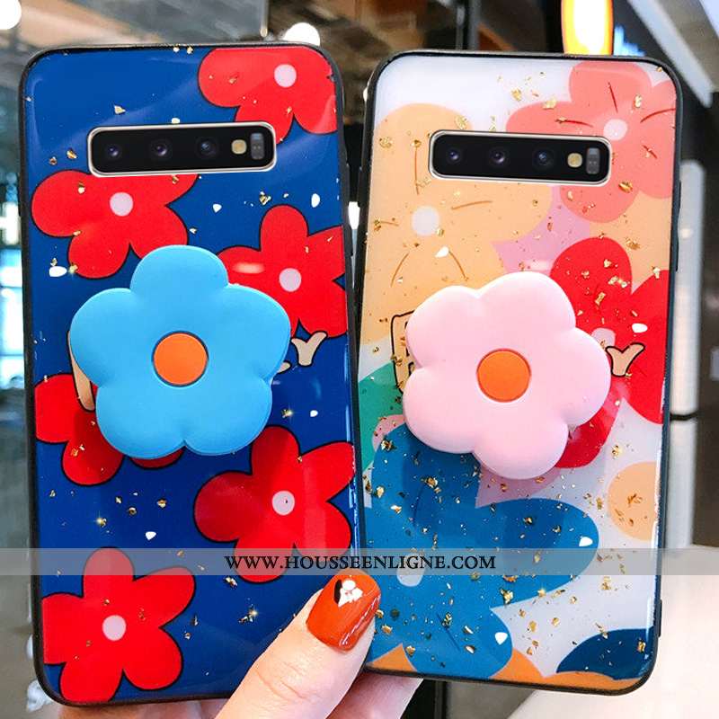 Housse Samsung Galaxy S10+ Créatif Charmant Étoile Fluide Doux Personnalité Étui Tout Compris Rose