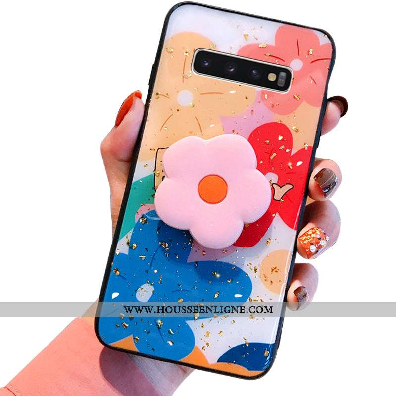 Housse Samsung Galaxy S10+ Créatif Charmant Étoile Fluide Doux Personnalité Étui Tout Compris Rose