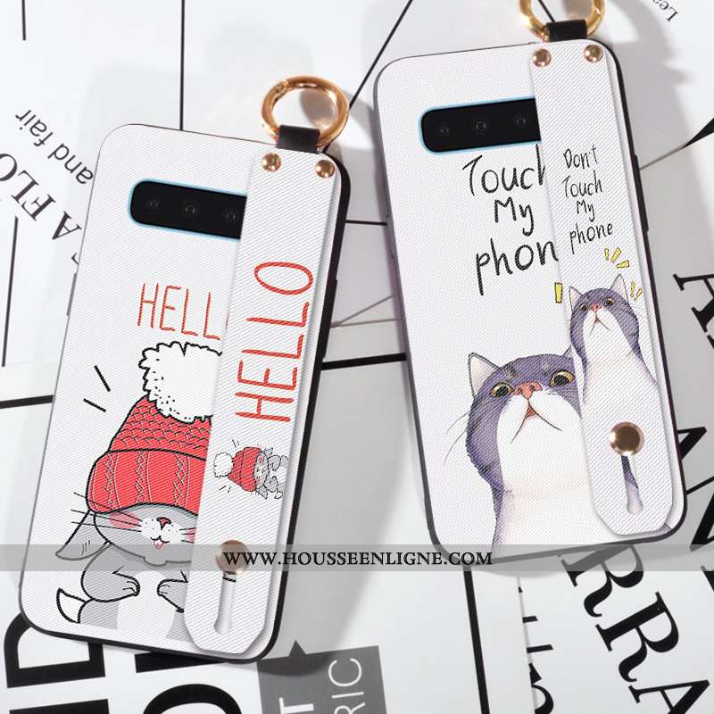 Housse Samsung Galaxy S10 Créatif Dessin Animé Petit Fluide Doux Silicone Étoile Protection Blanche