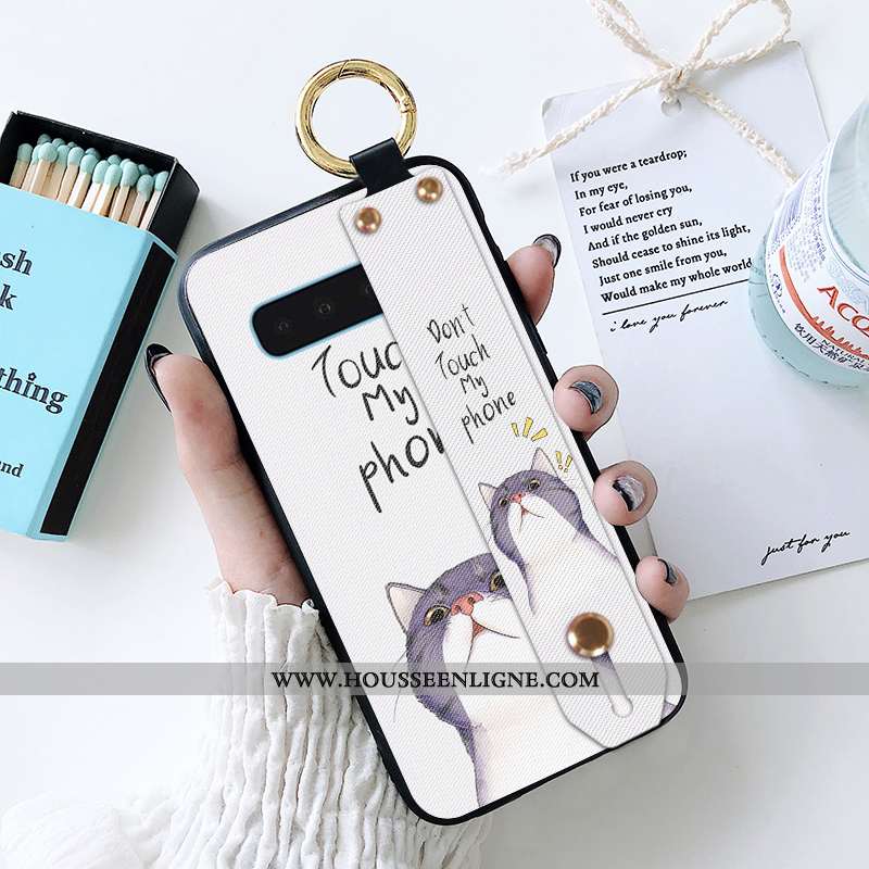 Housse Samsung Galaxy S10 Créatif Dessin Animé Petit Fluide Doux Silicone Étoile Protection Blanche