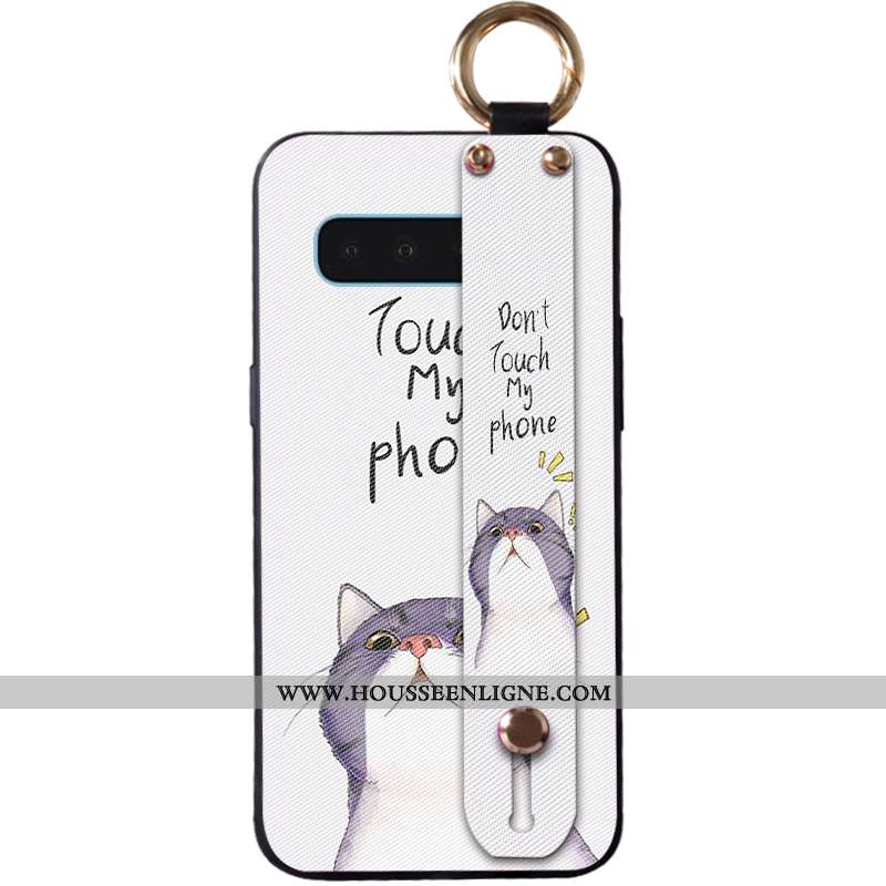 Housse Samsung Galaxy S10 Créatif Dessin Animé Petit Fluide Doux Silicone Étoile Protection Blanche