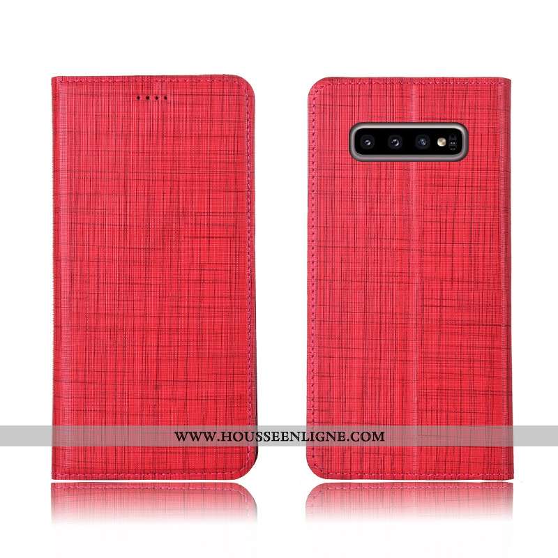 Housse Samsung Galaxy S10+ Cuir Fluide Doux Incassable Téléphone Portable Nouveau Coque Clamshell Bl